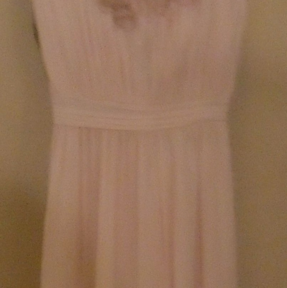 PINKY peachy color maxi strapless chiffon dress